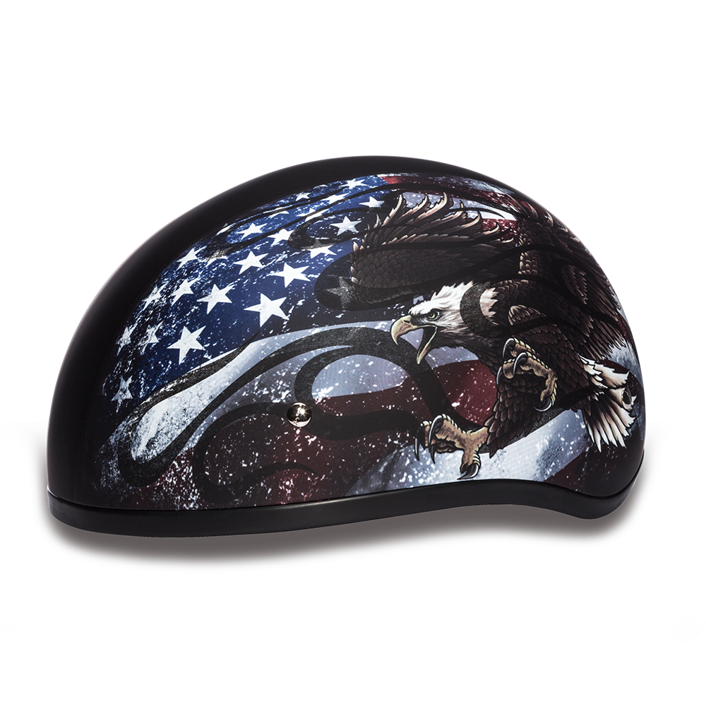 Daytona D.O.T. USA Flag Skull Cap 1/2 Shell Motorcycle Helmet - American Legend Rider
