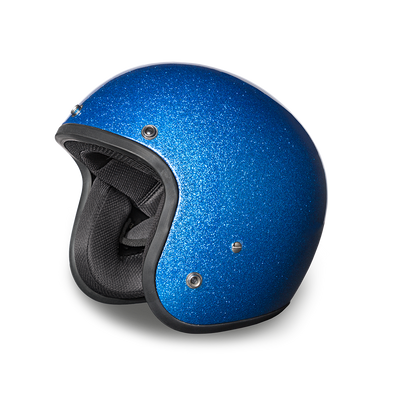 Daytona D.O.T. Cruiser Blue Metal Flake Motorcycle Open Face Helmet - American Legend Rider