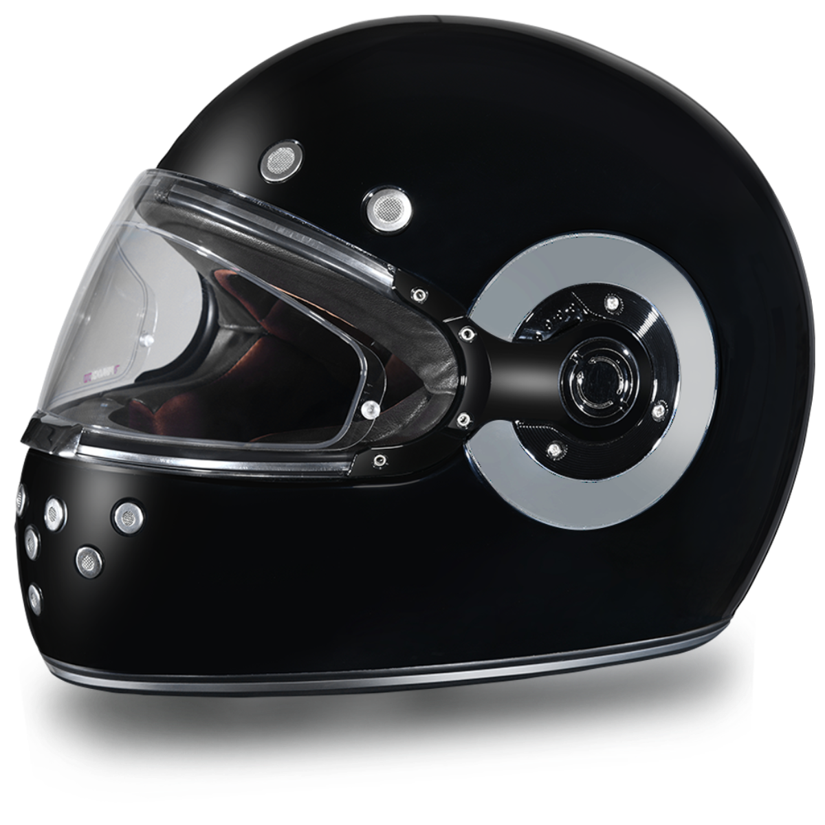 Daytona D.O.T Retro Hi-Gloss Black w/Chrome Accents