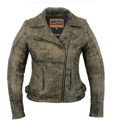 Daniel Smart Women's Updated Stylish Antique Brown M/C Jacket - American Legend Rider