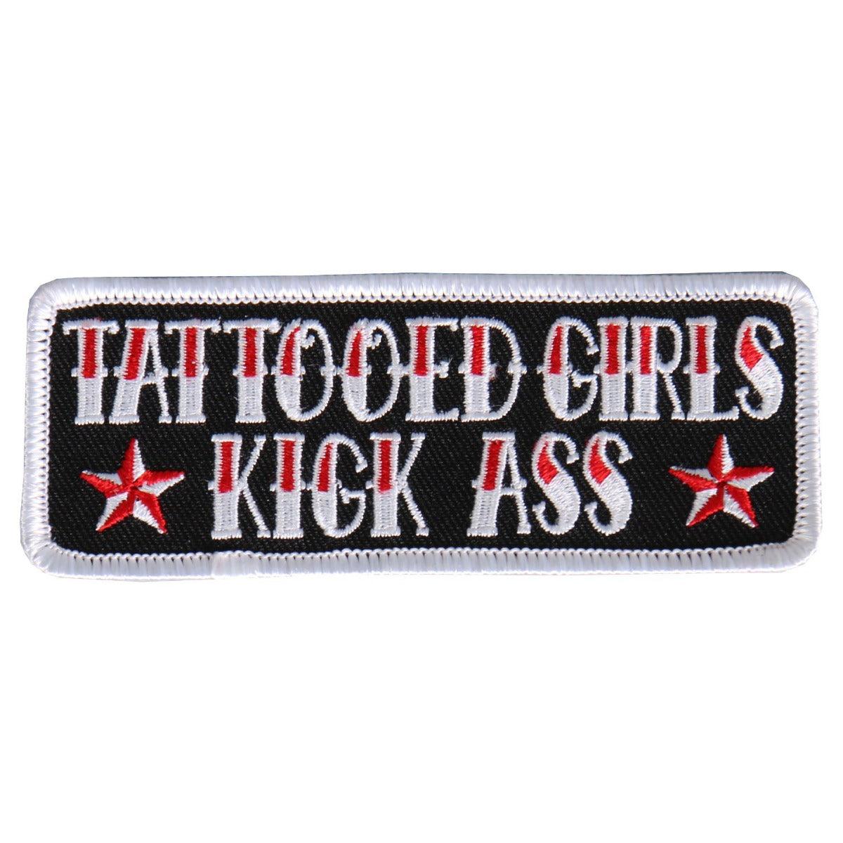 Hot Leathers Tattooed Girls Kick Ass 4x1 Patch American Legend Rider