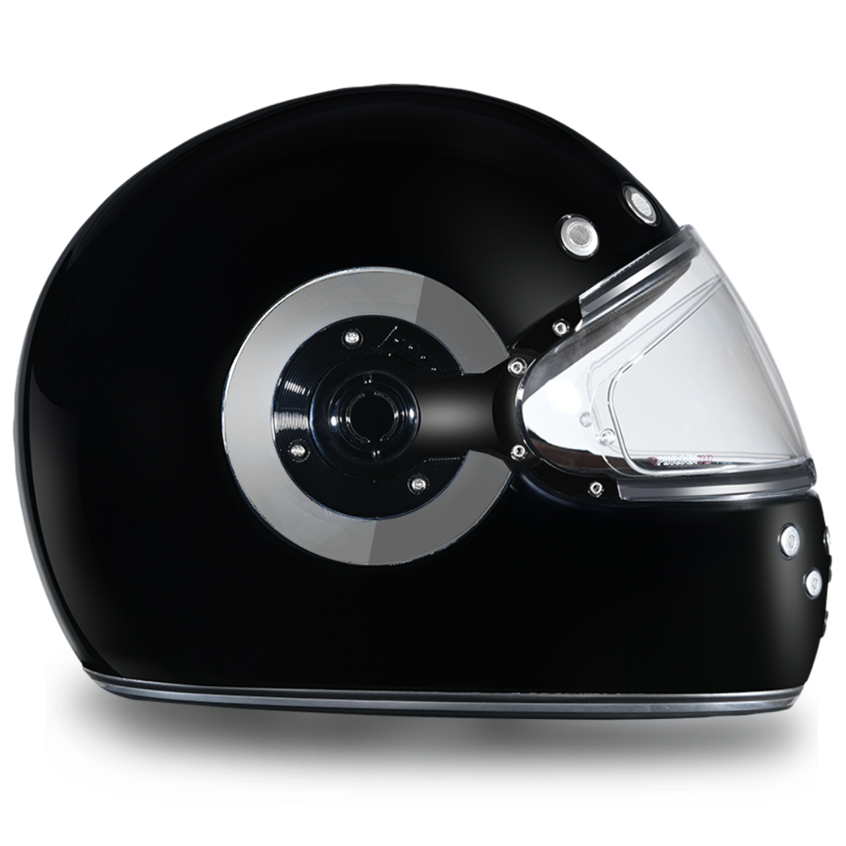 Daytona D.O.T Retro Hi-Gloss Black w/Chrome Accents