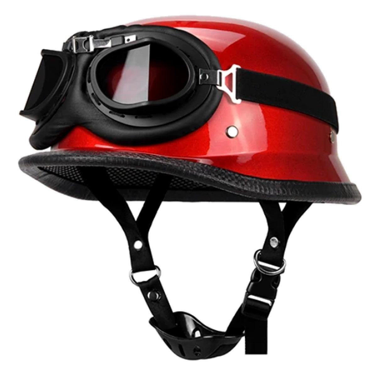Glossy Red German Motorcycle Helmet Glossy Red German Motorcycle Helmet