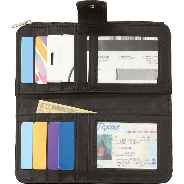 Jillian Embassy Biker Ladies Faux Leather Wallet, Black