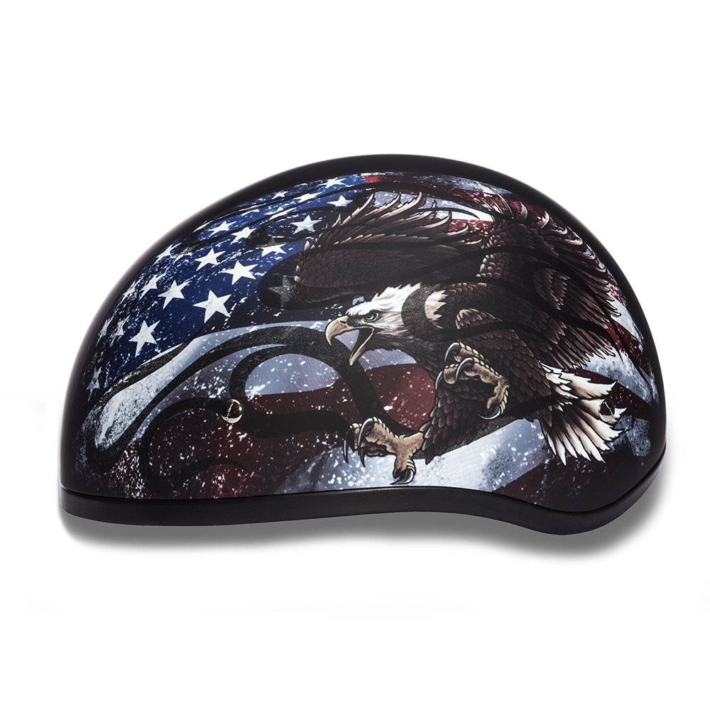 Daytona D.O.T. USA Flag Skull Cap 1/2 Shell Motorcycle Helmet - American Legend Rider