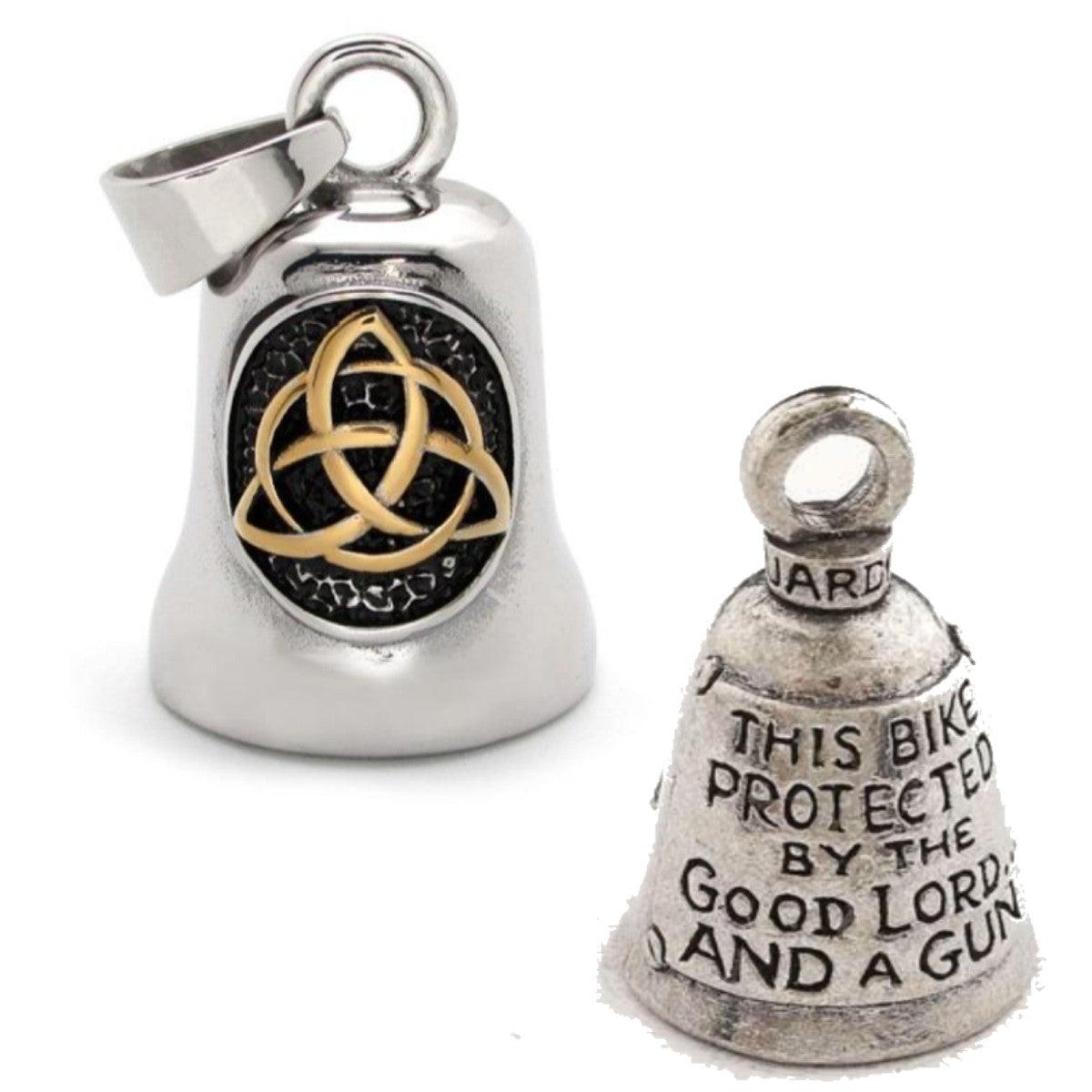 Father & Son Celtic Knot Gremlin Bell with This Bike Protected by the Good Lord Bell Bundle - American Legend Rider
