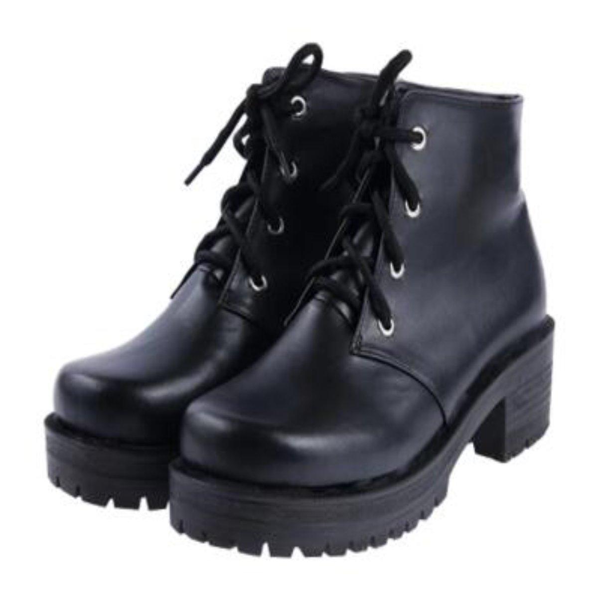 Women's Mid Heels Lace-Up Ankle Boots - American Legend Rider