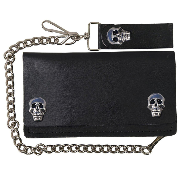 Hot Leathers Skull Snap Bi-Fold Wallet