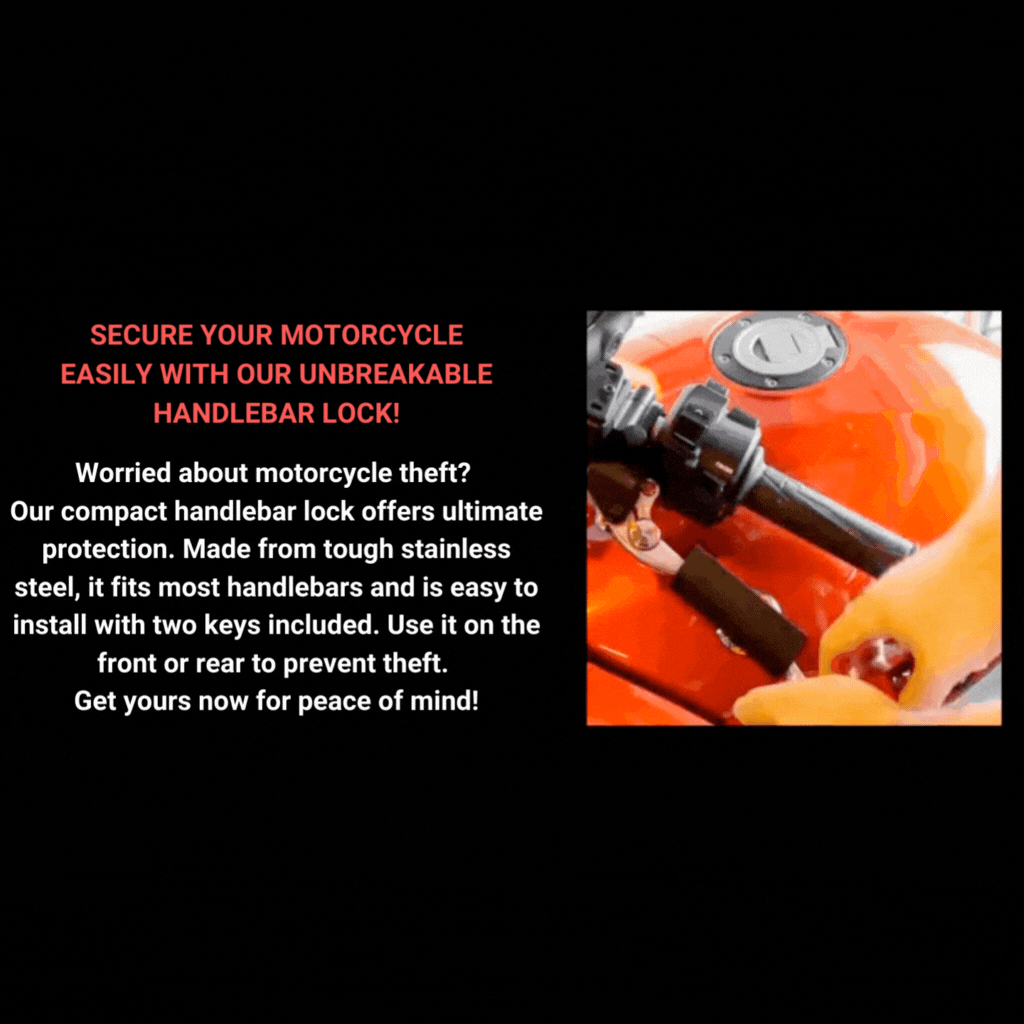 Motorcycle Safety Handlebar Lock W/ Stainless Steel