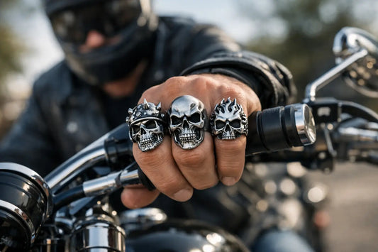 Skull Biker Rings for Men That Ride Hard