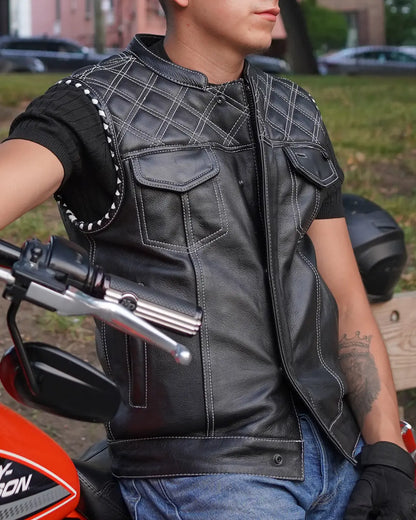 Sinister - Men's Motorcycle Leather Vest
