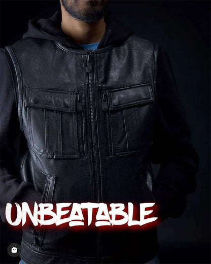 Unbeatable Men's Motorcycle Leather Vest Men's Leather Vest Vests
