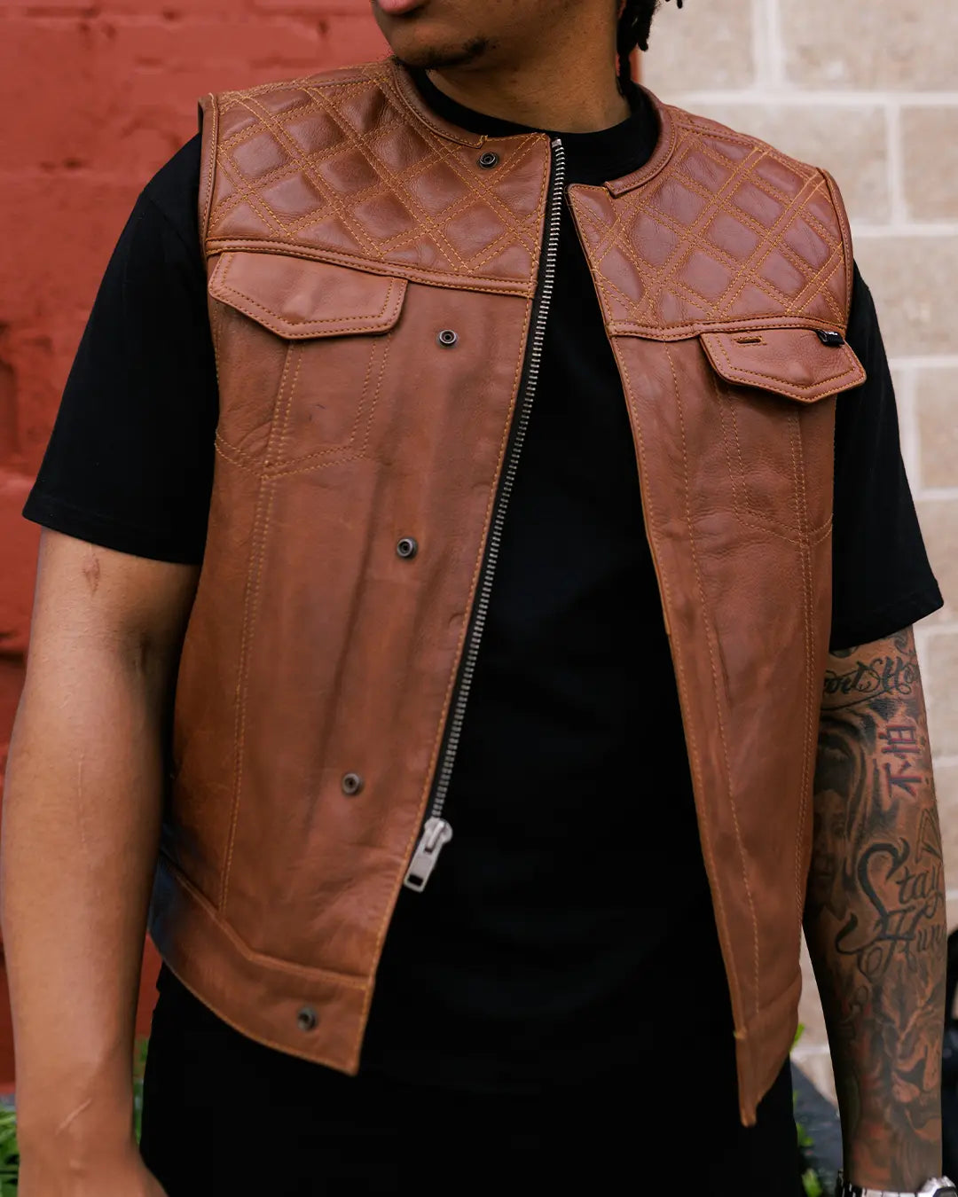 Dust Devil Men's Motorcycle Leather Vest (limited edition) Men's Leather Vest Vests
