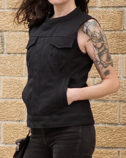 Ludlow Women's Motorcycle Canvas Vest Women's Canvas Vest Vests