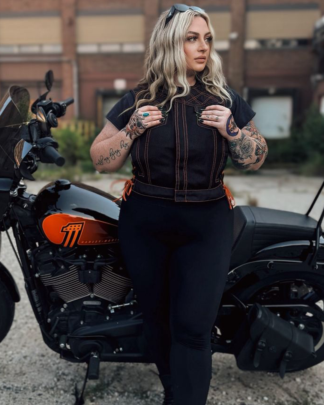 Bonnie Moto Mesh Women's Motorcycle Vest - Diamond Quilt Women's Moto Mesh Vest Vests