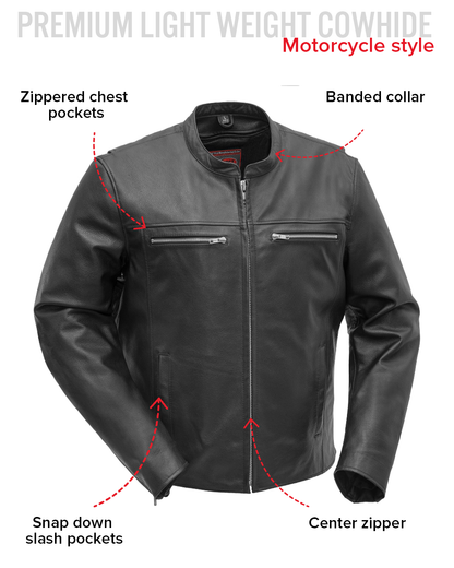 Rocky Men's Motorcycle Leather Jacket Men's Leather Jacket Jackets