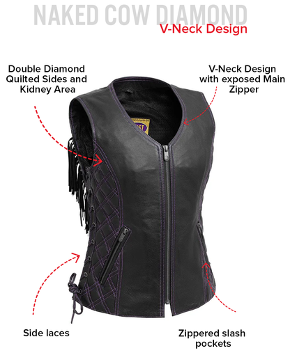 Bandida Women's Motorcycle Leather Vest Women's Leather Vest Vests