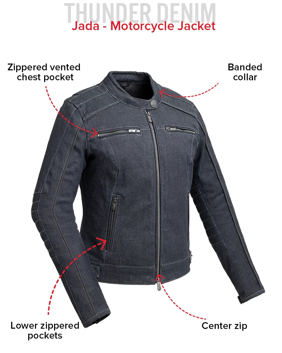 Jada - Women's Thunder Denim Jacket Women's Leather Jacket Jackets