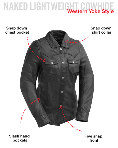 Onyx Women's Leather Motorcycle Shirt Women's Shirt First Manufacturing Company