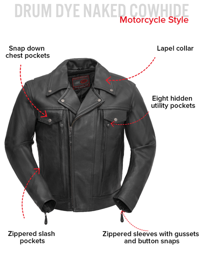 Mastermind Men's Motorcycle Leather Jacket Men's Leather Jacket Jackets