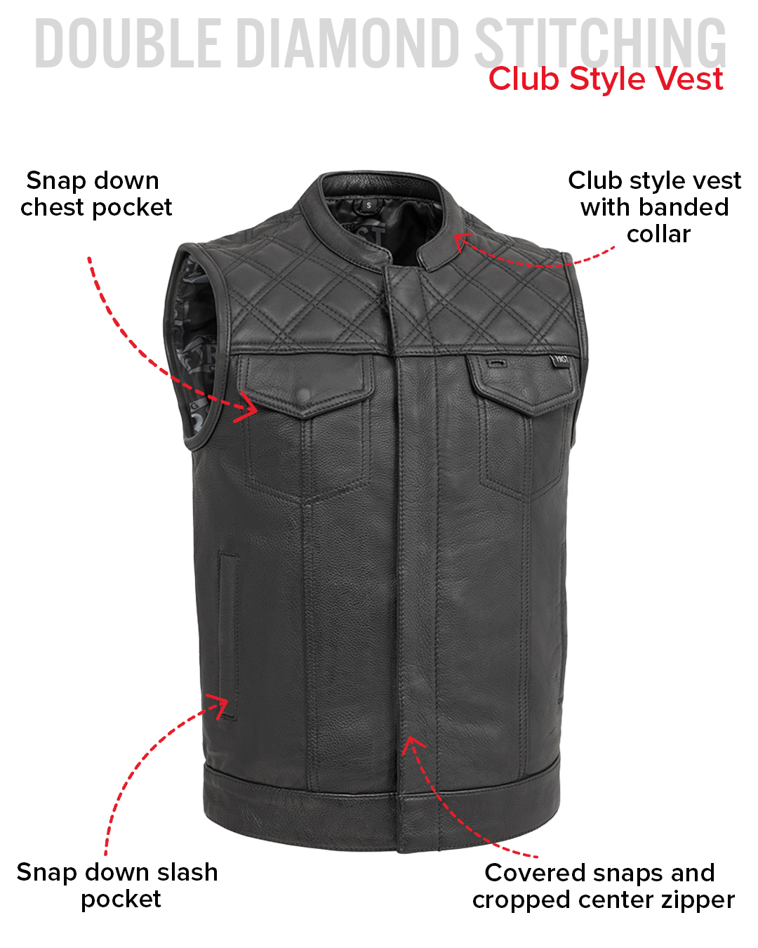 FMCo Men's Signature Leather Vest Men's Leather Vest Vests