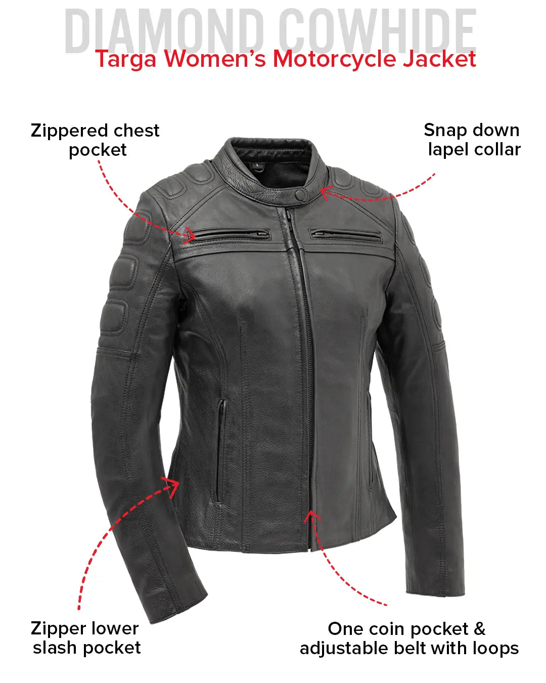 Targa - Women's Motorcycle Leather Jacket Women's Leather Jacket Jackets