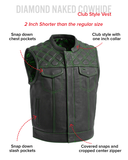 Upside Men's Club Style Leather Vest