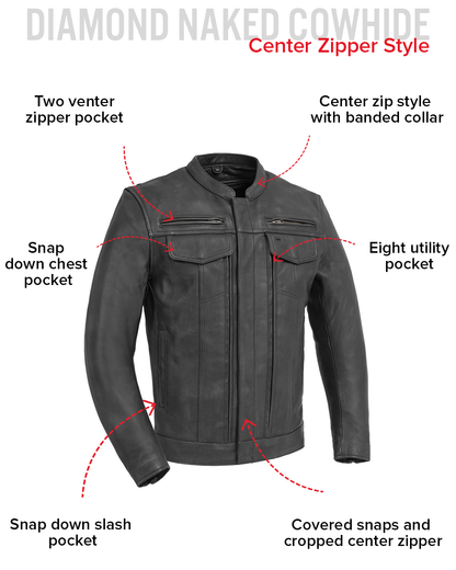 Raider Men's Motorcycle Leather Jacket Men's Leather Jacket Jackets