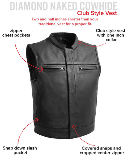 Lowrider Men's Motorcycle Leather Vest Men's Leather Vest Vests