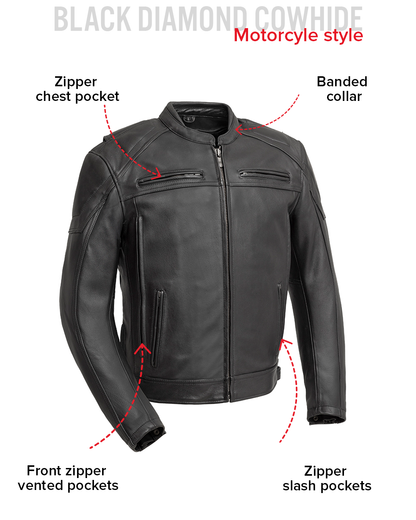 Chaos - Men's Leather Motorcycle Jacket Men's Leather Jacket Jackets