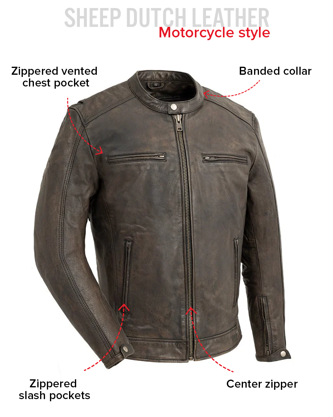 Hipster Men's Motorcycle Leather Jacket Men's Leather Jacket First Manufacturing Company