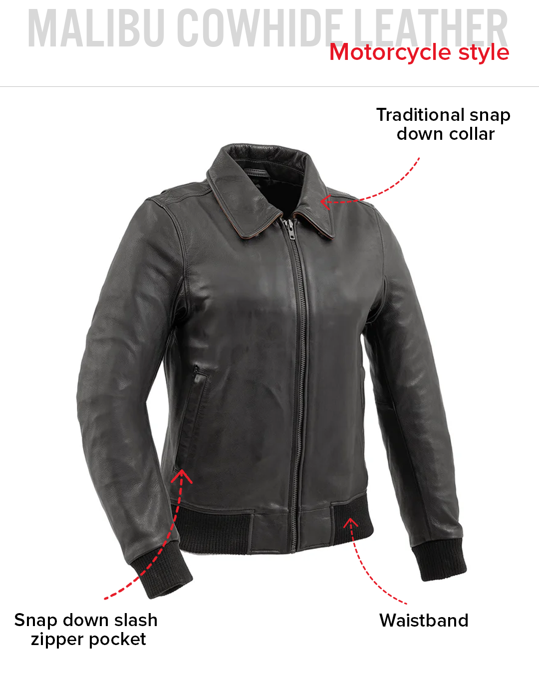 Nancy - Women's Moto Bomber Leather Jacket Women's Bomber Jacket First Manufacturing Company