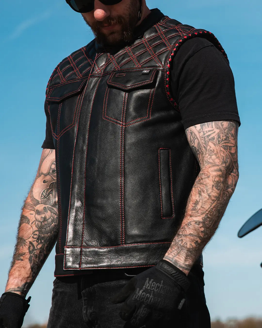Sinister - Men's Motorcycle Leather Vest