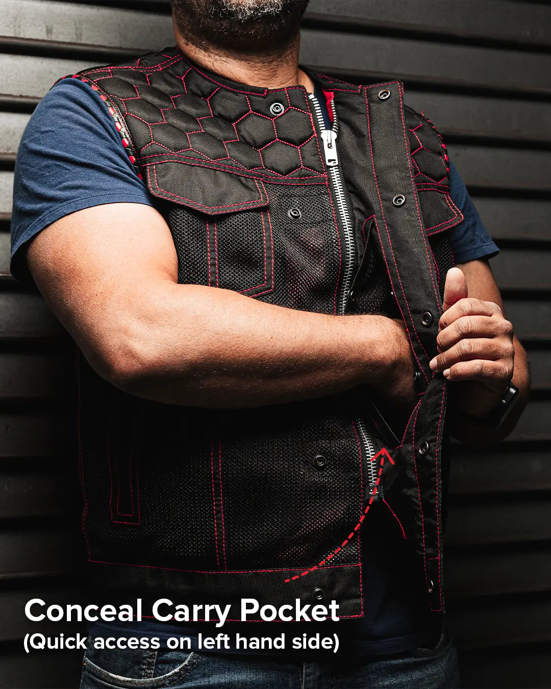 Hornet Moto Mesh Men's Club Style Vest Men's Moto Mesh Vest Vests