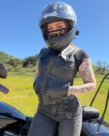 Ludlow Women's Motorcycle Leather Vest Women's Leather Vest Vests