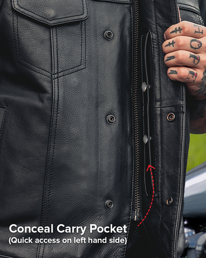 FMCo Men's Signature Leather Vest Men's Leather Vest Vests