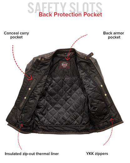 Rider Club - Men's Leather Motorcycle Jacket Men's Leather Jacket Jackets