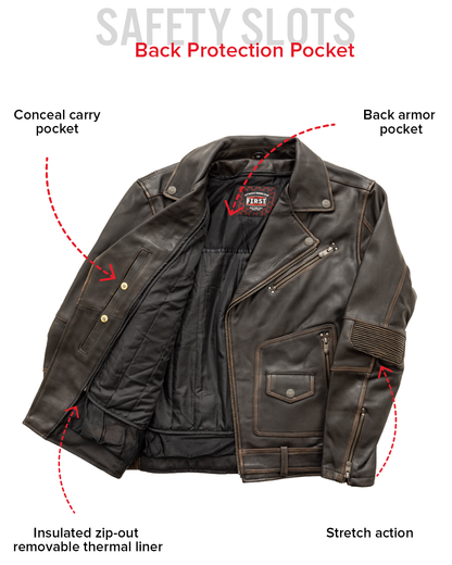 Wrath Men's Motorcycle Leather Jacket Men's Leather Jacket Jackets