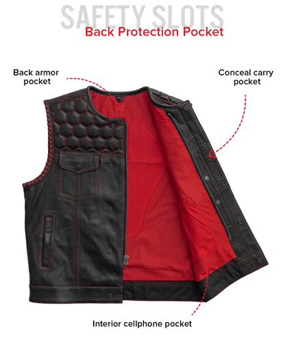 Hornet Perforated Men's Club Style Leather Vest