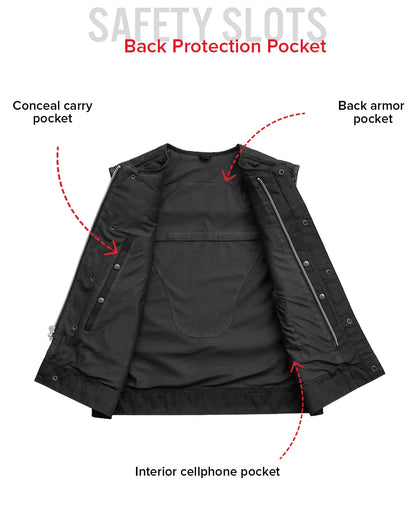 Lowside Hornet Moto Mesh Men's Club Style Vest Men's Moto Mesh Vest Vests