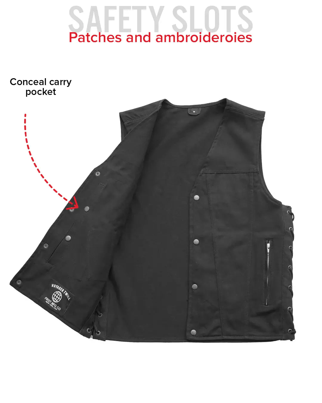 Lone Star Men's Motorcycle Twill Vest Men's Twill Vest Vests