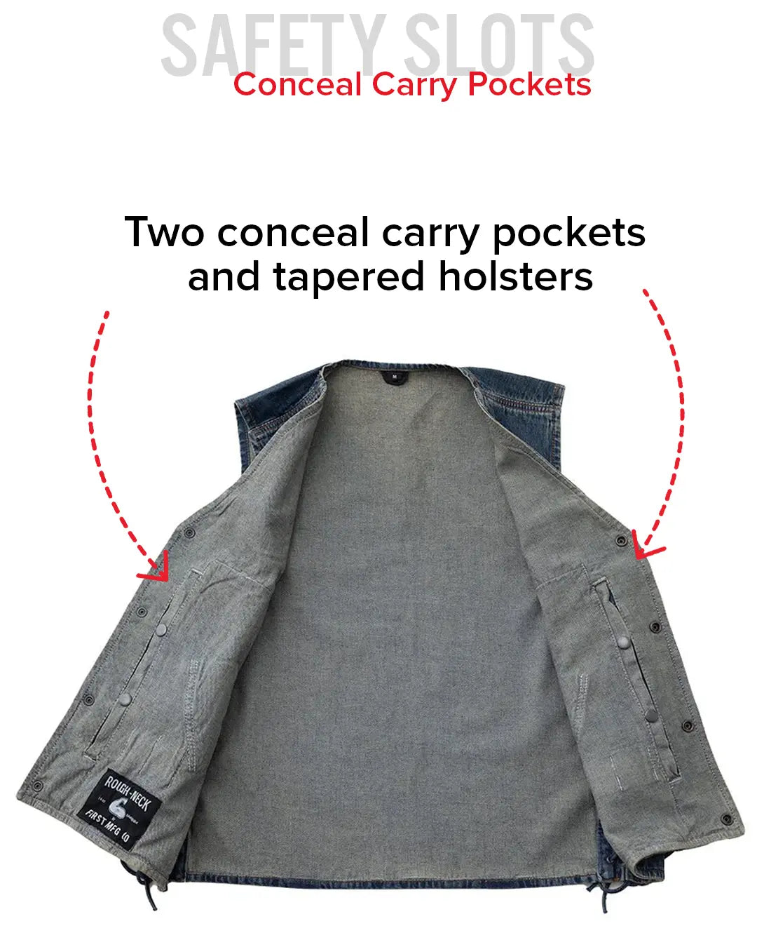 Gambler Men's Motorcycle Denim Vest Men's Denim Vest Vests