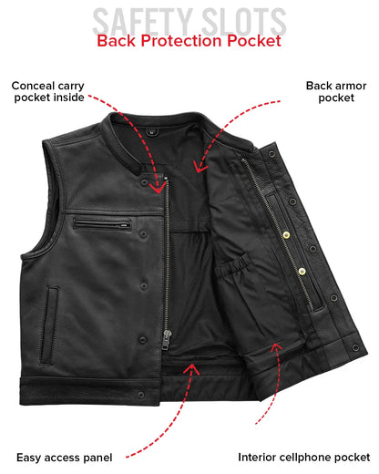 Lowrider Men's Motorcycle Leather Vest Men's Leather Vest Vests