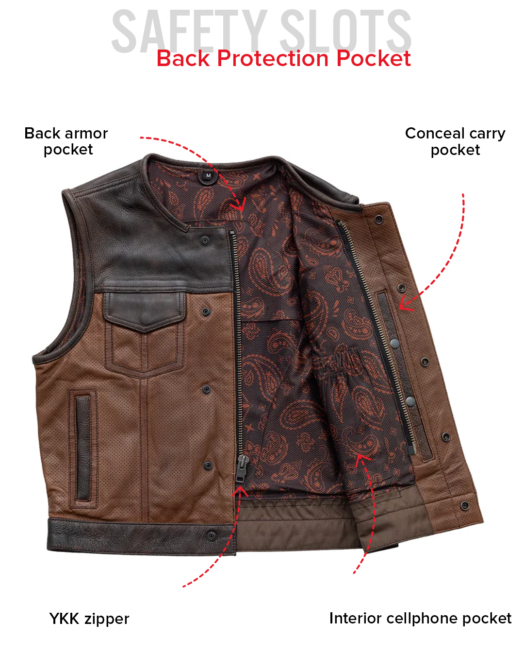 Lowside Gunner Men's Perforated Leather Vest Men's Perforated Leather Vest Vests