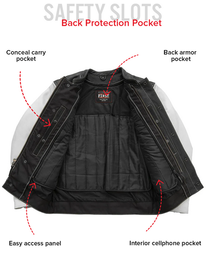 Vincent Men's Cafe Style Leather Jacket Men's Leather Jacket Jackets