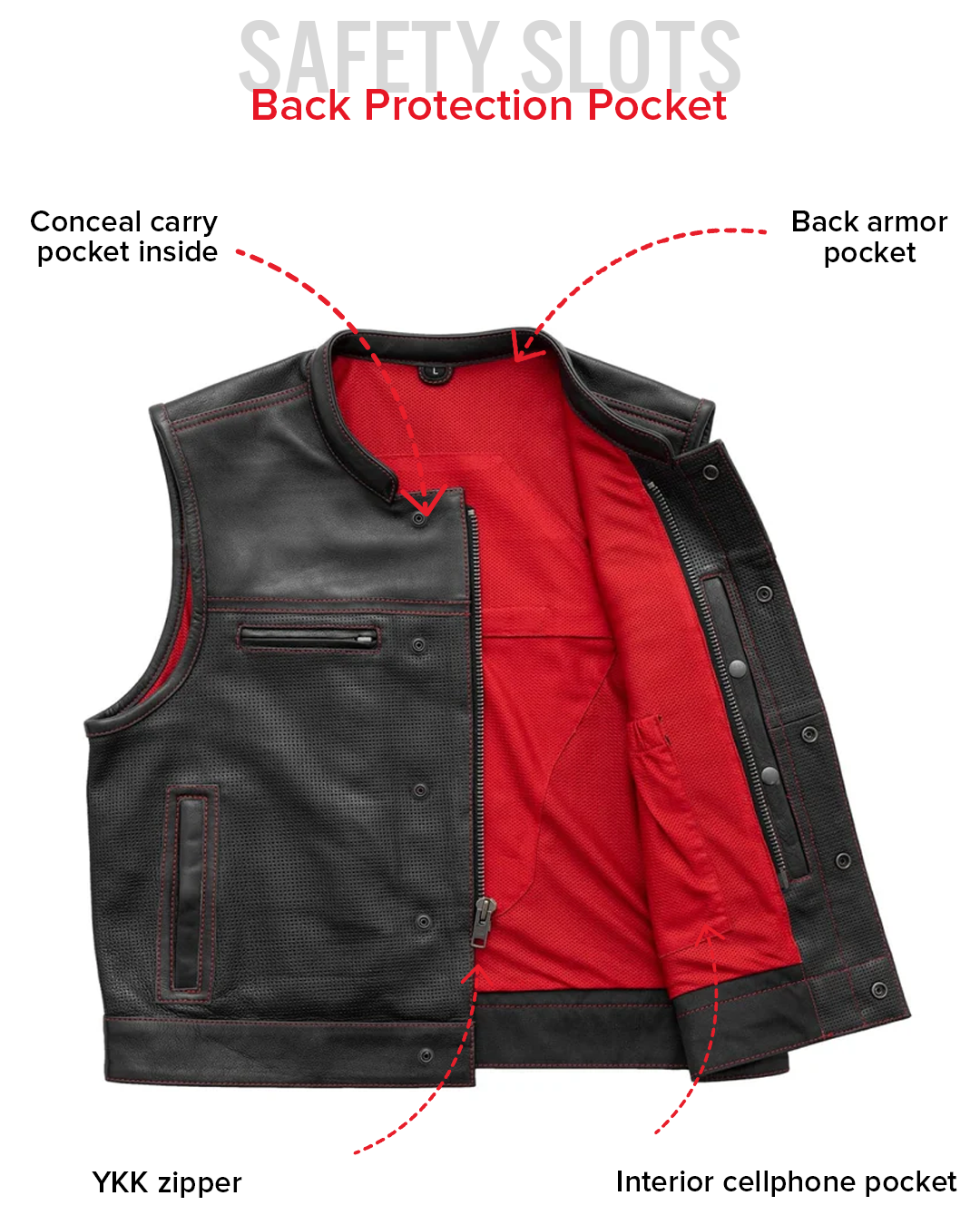 Lowrider Perforated Men's Leather Vest Men's Perforated Leather Vest Vests