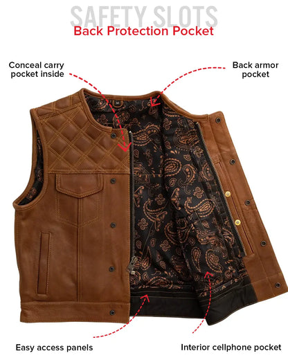Timber Men's motorcycle leather vest (limited edition) Men's Leather Vest Vests