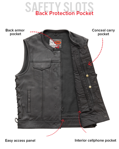 Sniper Men's Motorcycle Leather Vest Men's Leather Vest Vests