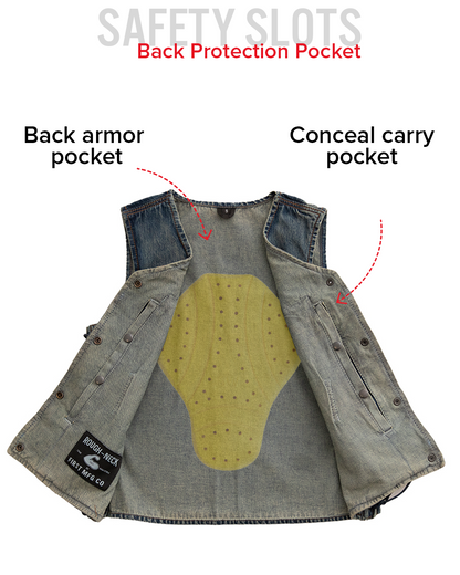 Tiff Women's Motorcycle Denim Vest Women's Denim Vest Vests
