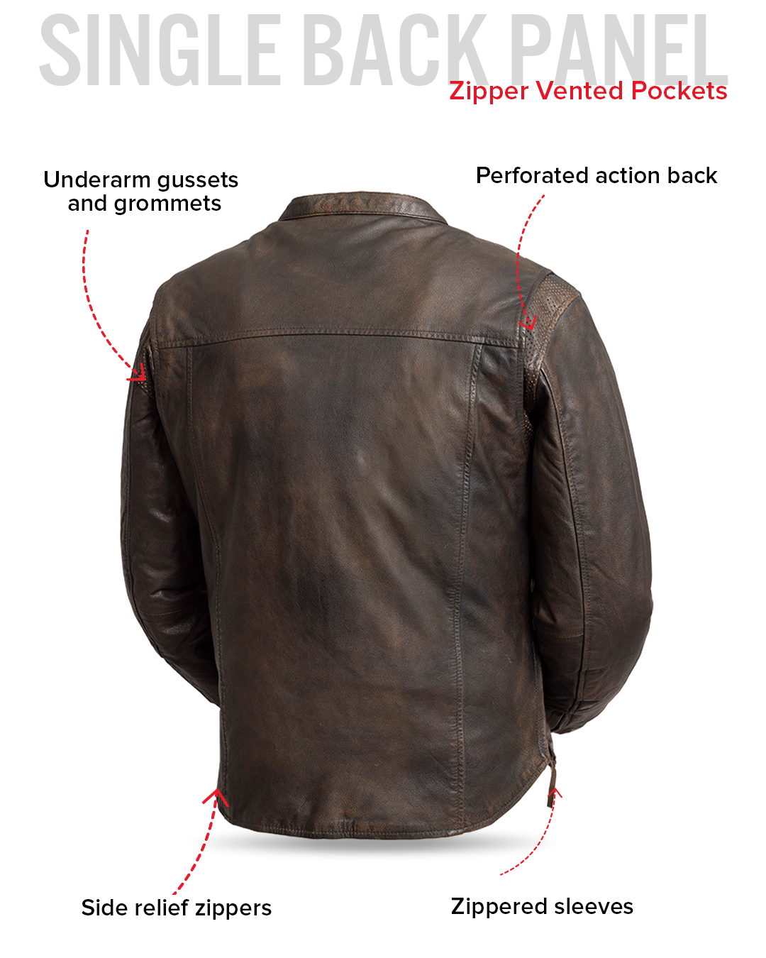 Rocky Men's Motorcycle Leather Jacket Men's Leather Jacket Jackets